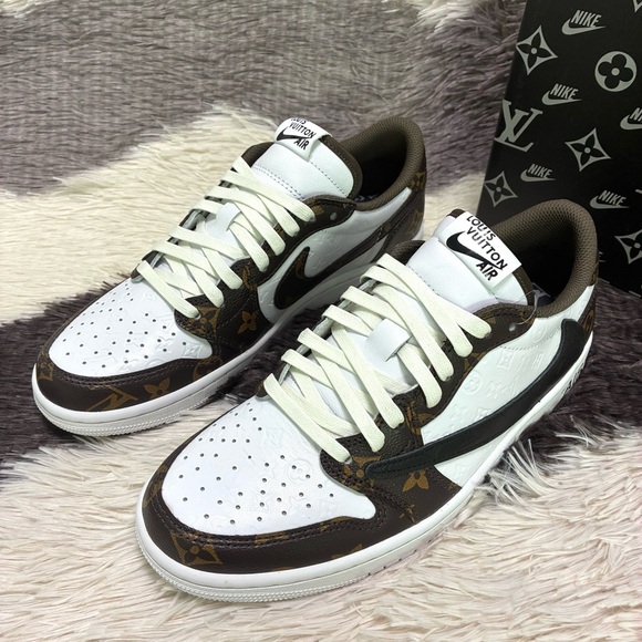 Louis Vuitton Other - Air Jordan 1low LV og Brown old flower panels